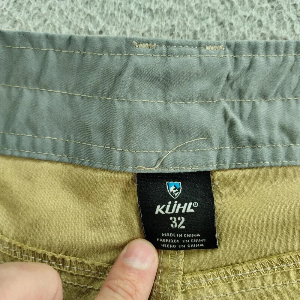 Kuhl Shorts Mens 32 Beige 9 Inch Canvas Stretch Chino Hiking Travel Casual